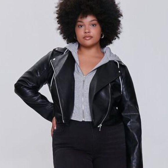 Forever 21+ Combo Moto Jacket NWT - Picture 4 of 4